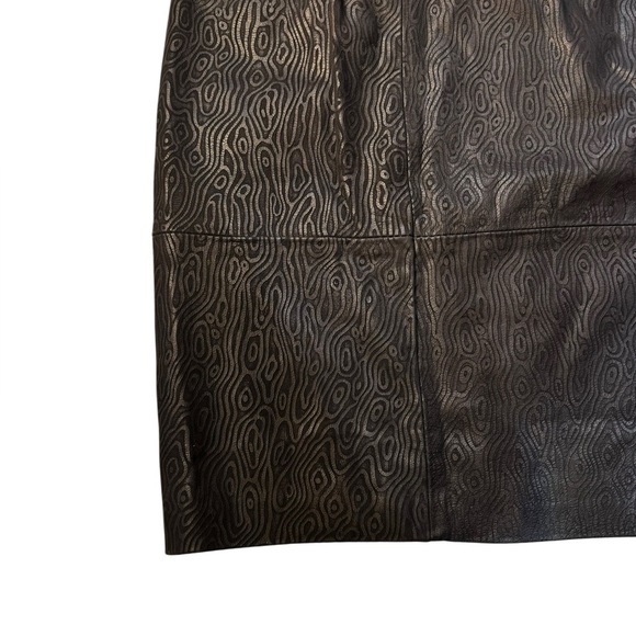 Gino Di Giorgio Vintage Y2K black 100% genuine Leather Pencil Skirt size 5/6 - Picture 3 of 15